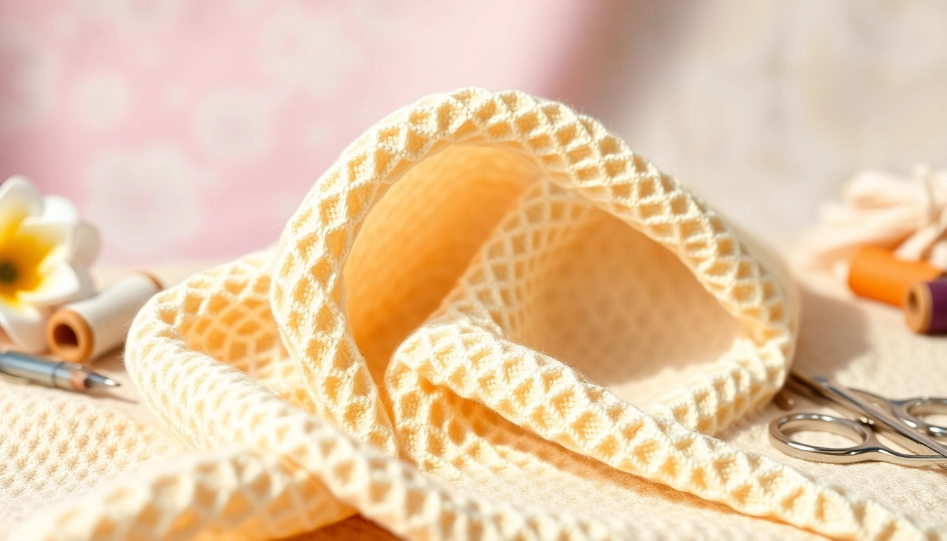 Bekijk de unieke textuur van wafel katoen, perfect voor katoenen baby dekens en kleding.